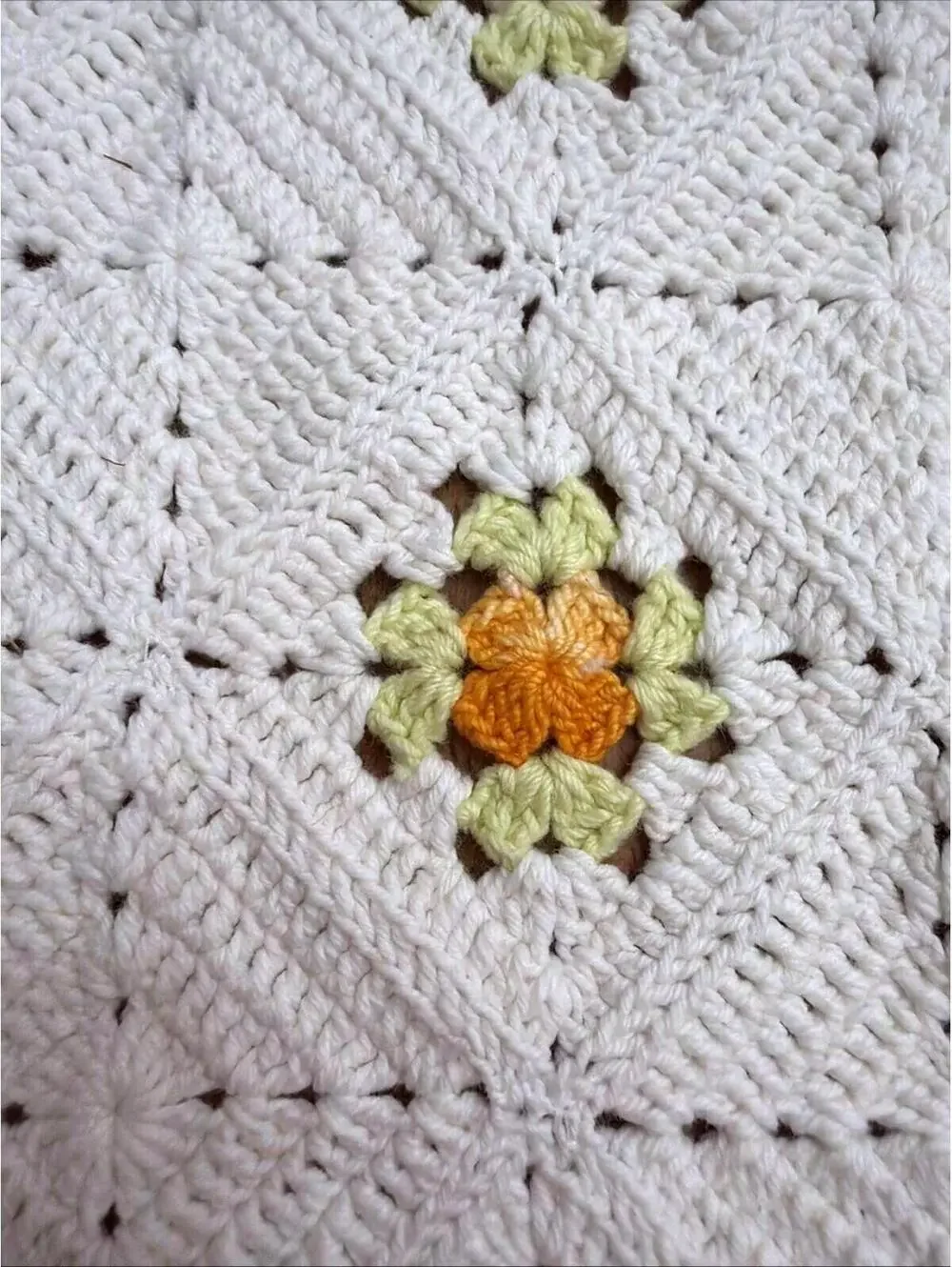 vintage table runner dresser Scarf doily crocheted flower Floral yellow Lot 3